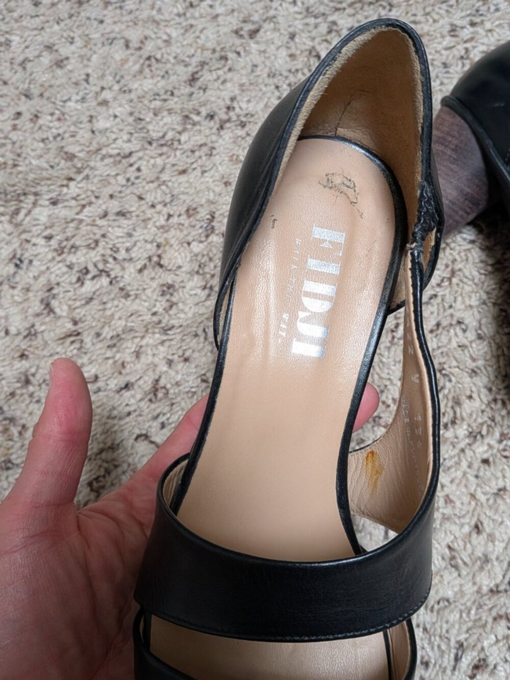 Fidji Black leather heels - Picture 6 of 7